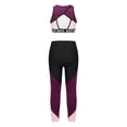thumbnail image 4 of DPOIS Kids Girls Gymnastic Dance Outfit Crop Tops with Athletic Leggings Workout Activewear Pink Black 10, 4 of 7