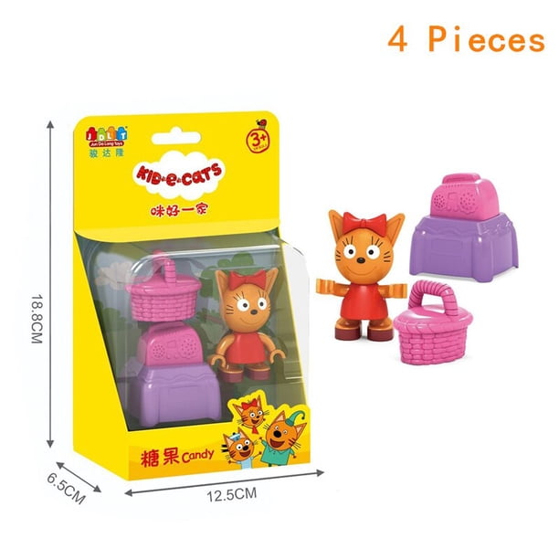 Blocs de construction à assembler pour trois chats joyeux, jouets figurines, biscuits, bonbons, Pudding, cadeaux d'anniversaire pour enfants zhangyuxiang LED