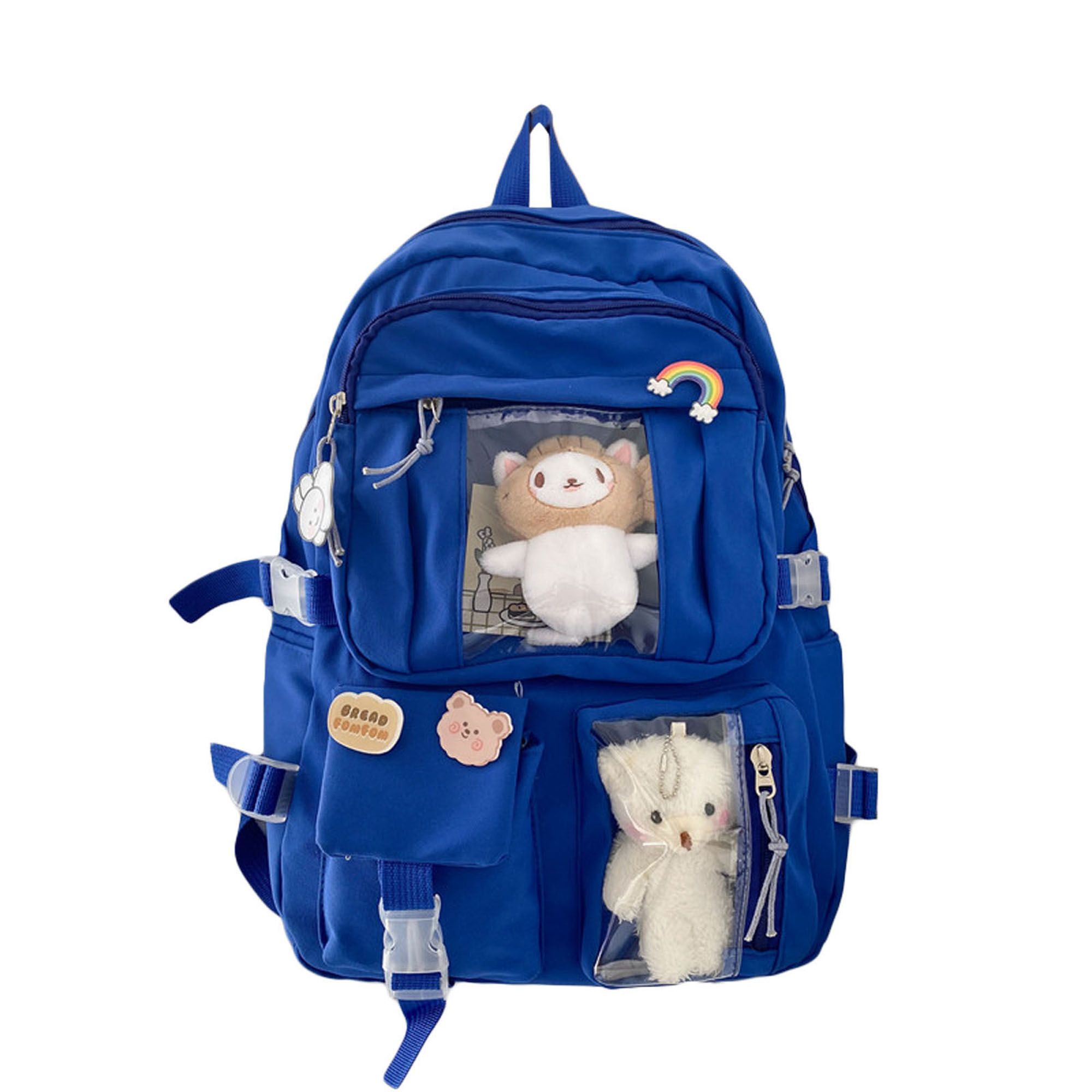 High School Student Backpack, 3D Plush Bear Kawaii School Bag