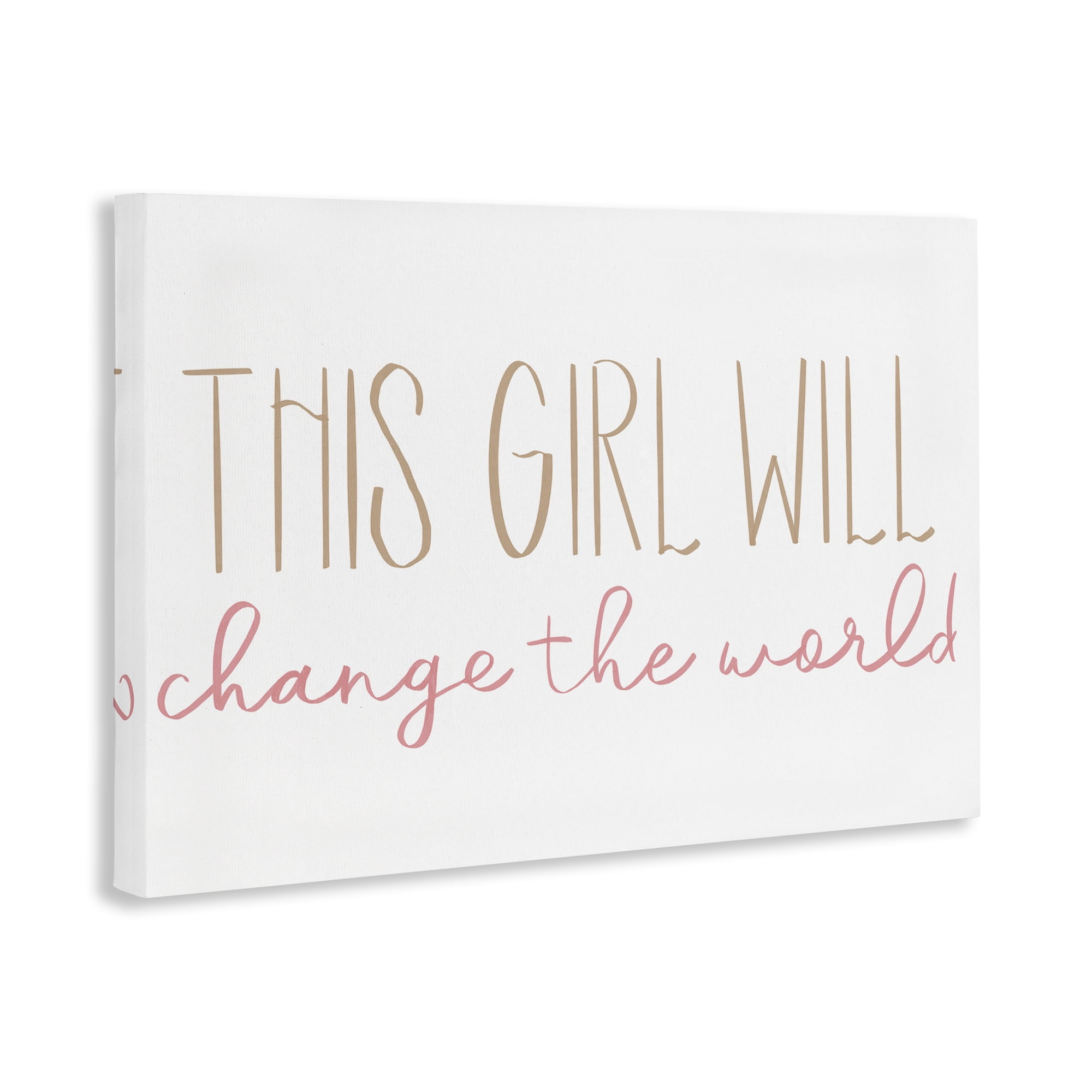 Stupell Industries Change The World Typography Painting Gallery Wrapped Canvas Art Print Wall Art, 30 x 20