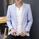 thumbnail image 5 of Chaqueta de traje de lino gris para hombre, chaqueta de un solo pecho, blazer para hombre, novedad de verano en ropa sencilla, moda 2024, informal, clásica, 5 of 5