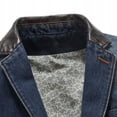 thumbnail image 4 of Men's Jacket Denim Jacket Spring and Autumn Suit Blazer Jeans Patchwork Leather Slim Fit Jacket, 4 of 10