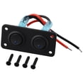 thumbnail image 5 of 2 Gang Rocker Toggle Switch Panel for Car RV Truck 12V Blue LED Light New, 5 of 6