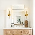 thumbnail image 3 of Wall Sconces 2 Pack Modern Wall Lighting Hardwired Gold Wall Lamp with Metal Column Stand for Bedroom, Living Room, Bathroom, 3 of 7