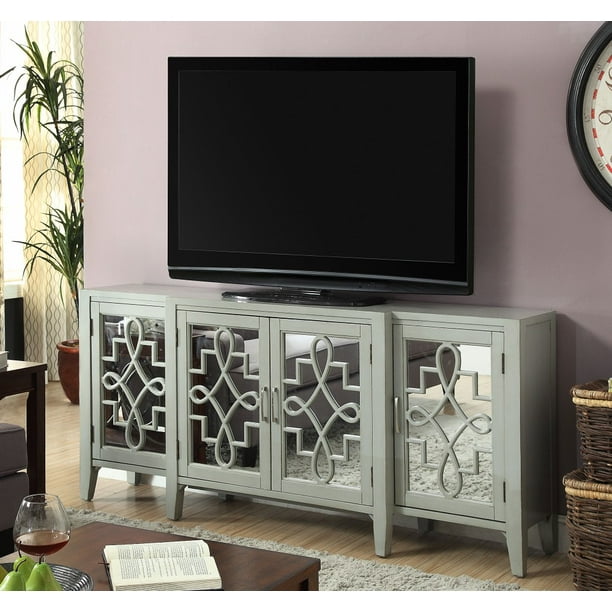 Simple Relax Hallway Living Room TV Stand With Mirror Door, Antique