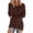 Brown, variant on frariair Women's Plush Fuzzy Jumper Sweater Long Sleeve Crewneck Pullover Top With Ribbed Cuffs For Winter Comfort Beige L