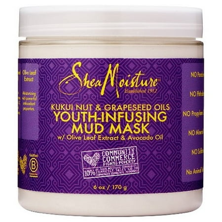SheaMoisture Kukui Nut & Grapeseed Oil Youth-Infusing Mud Mask, 6 oz