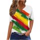 thumbnail image 1 of Blusas de Verano de las Mujeres Casual Gradiente Manga Corta V-Cuello Superior, Ligera Imitación de Tela de Estante para la Primavera Y el Verano Diario Y de Fiesta, 1 of 7