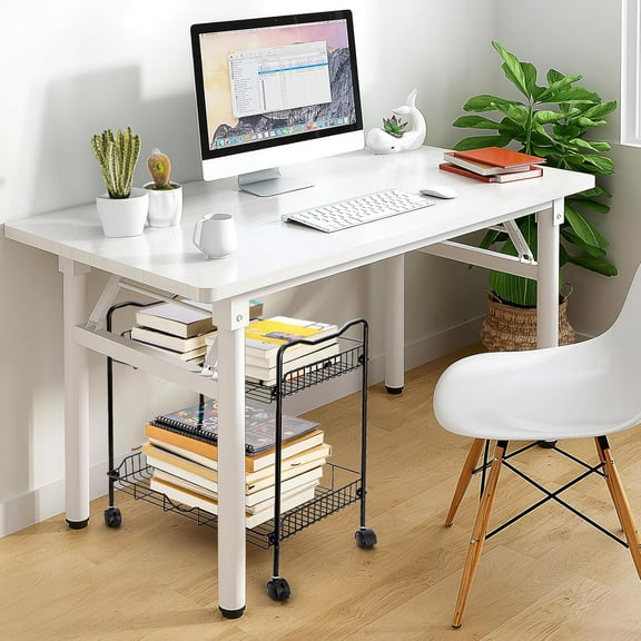 2 Tier Rolling Cart with Locking Wheels, Metal Kitchen Trolley for Small Spaces
