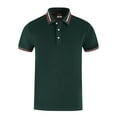 thumbnail image 4 of Sngxgn Men's Slim Fit Short Sleeve Solid Soft Cotton Polo Shirt(Green,XXXXL), 4 of 4