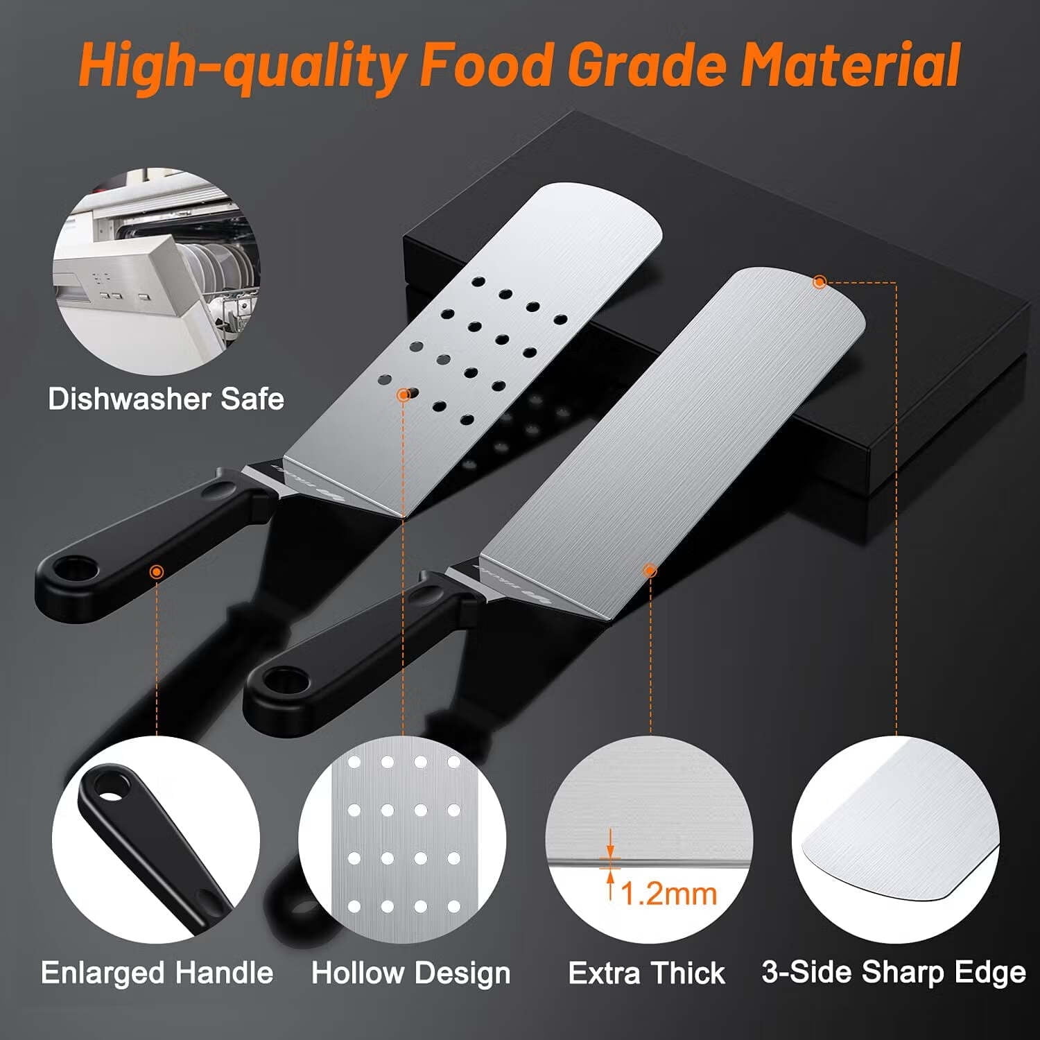 Griddle Accessories for Blackstone, Upgraded 401&402 Extra-Thick Stainless Steel BBQ Grill Tool Gift Set for Blackstone and Camp Chef-13 Pcs