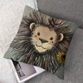 thumbnail image 7 of Acheng Cartoon Animal Pillow Covers Kids Pillowcase Throw Pillow Covers Set Throw Cushion Case for Sofa Couch Home Decor School Cushion Case Set of 2 White(Two Sides Print) 22x22in, 7 of 7
