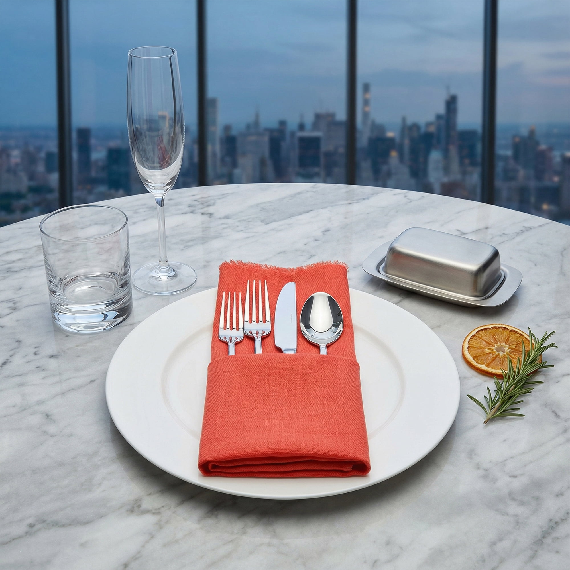 Unique Bargains 12Pcs Washable Cotton Dining Events Cloth Nspkins Caramel Orange 17x17inch