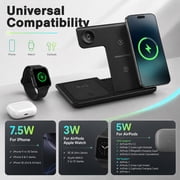 Wireless Charger iPhone Charging Station,3 in 1 Charger Stand Multiple Devices for Apple - iPhone 17 16e 16 15 14 Pro Max 13 12 11 - Watch 11 10 9 8 7 6 5 4 3 2 SE and Ultra Series - Airpods 4 3 Pro