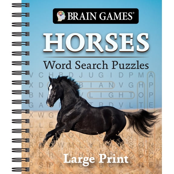 Brain Games Large Print Brain Games - Horses Word Search Puzzles - Large Print, (Spiral-Bound)