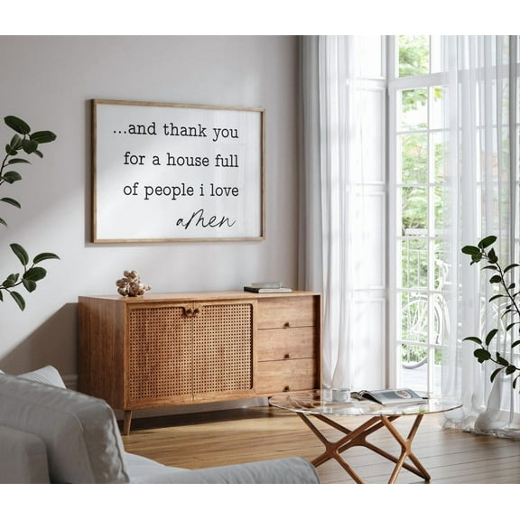 And Thank You For A House Full Of People I Love Amen Wall Decor, Family Dining Room Art Or Gallery Home Decor UNFRAMED Poster, Wall Art for Decor, Present, 8x12