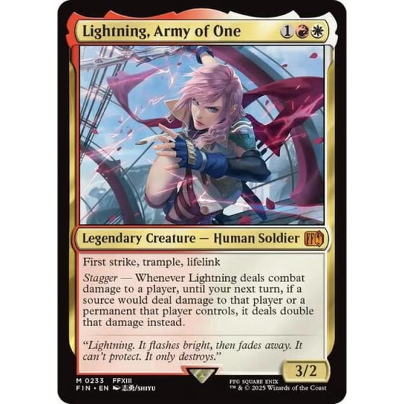 Magic the Gathering - Universes Beyond: FINAL FANTASY - Lightning, Army of One Near Mint