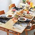 thumbnail image 2 of Black White Gold Marble Pattern Summer Placemats Table Placemats Set Of 4-Linen Kitchen Washable Placemats Table Mats 11.8"x17.7" Non-Slip Heat Resistant, 2 of 6