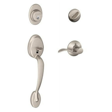 UPC 043156171651 product image for Schlage Plymouth  Accent Satin Nickel Entry Handleset 1-3/4 in. | upcitemdb.com