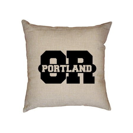 Portland, Oregon OR Classic City State Sign Decorative Linen Throw Cushion Pillow Case with Insert