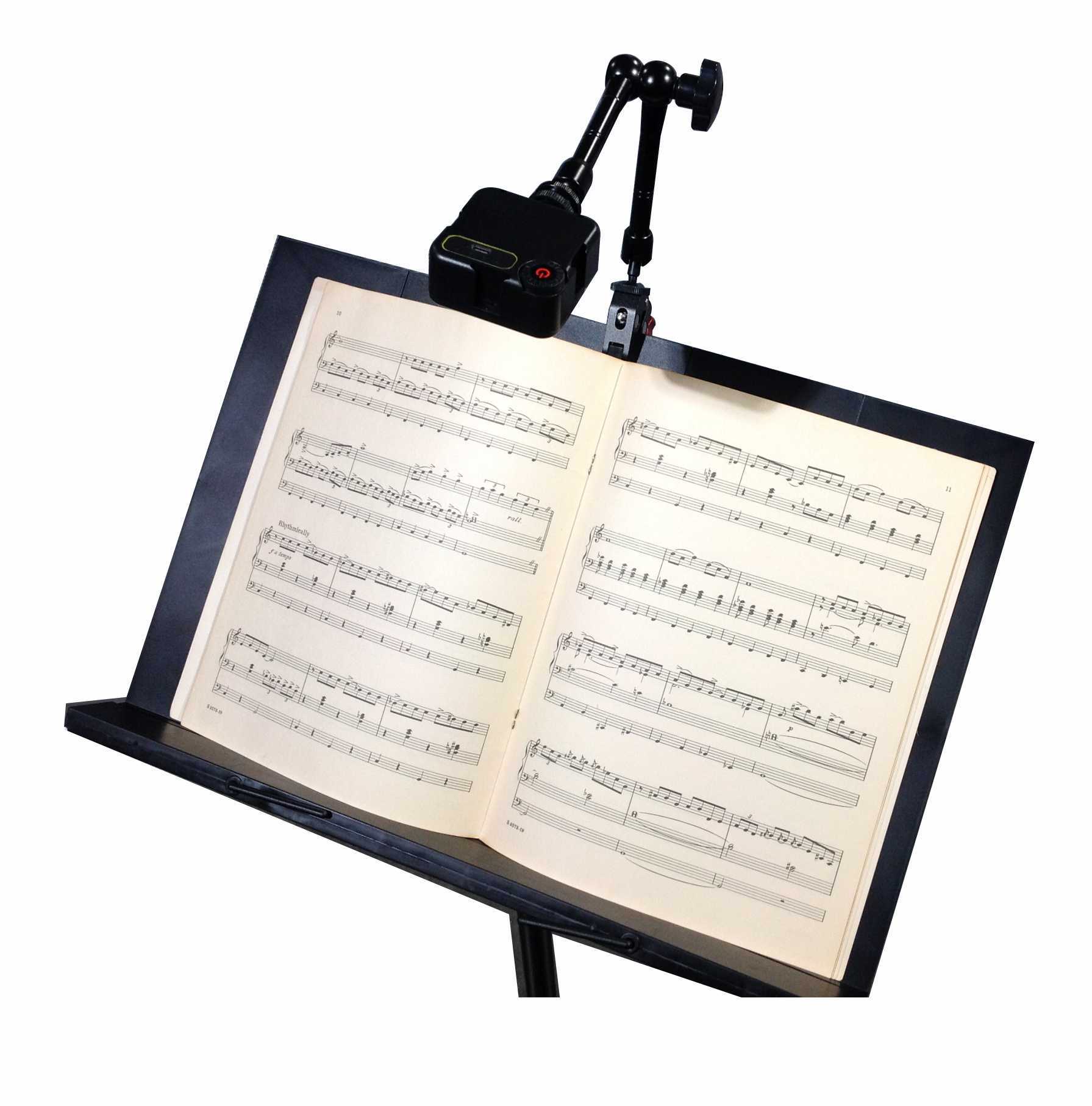 Pro Rechargeable LED Music Stand Light with Adjustable Arm and Clamp