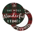 thumbnail image 2 of Fotbe Wonderful Time Christmas Stool Covers Round,Waterproof Round Bar Stool Covers Bar Chair Covers Washable Stool Cushion Slipcover for 12-14 Inch Chair-13 inch, 2 of 7