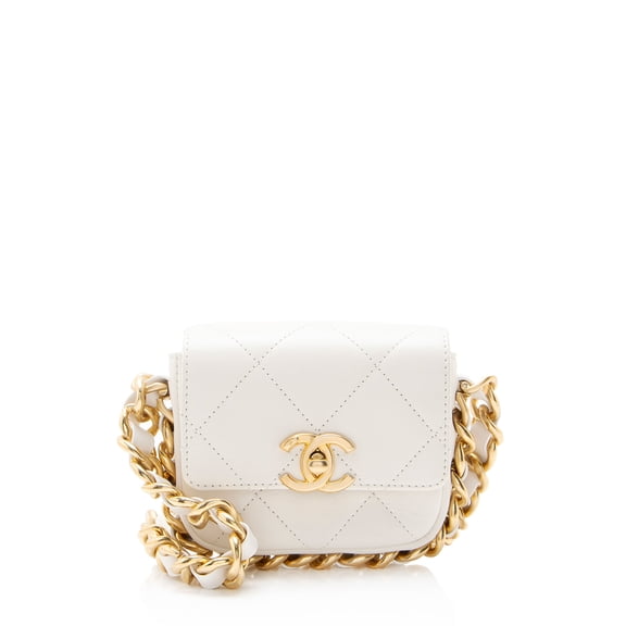 Pre-Owned Chanel Lambskin Framing Chain Mini Flap Bag