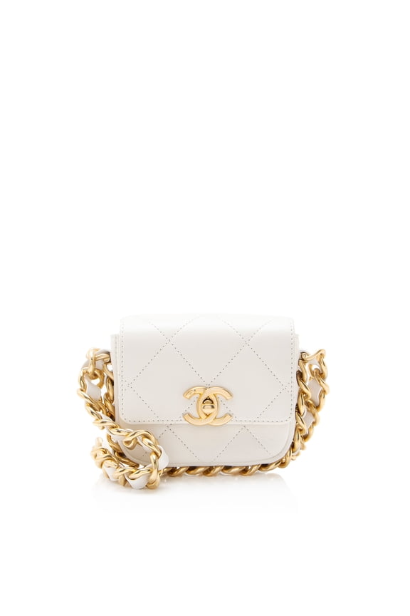 Pre-Owned Chanel Lambskin Framing Chain Mini Flap Bag