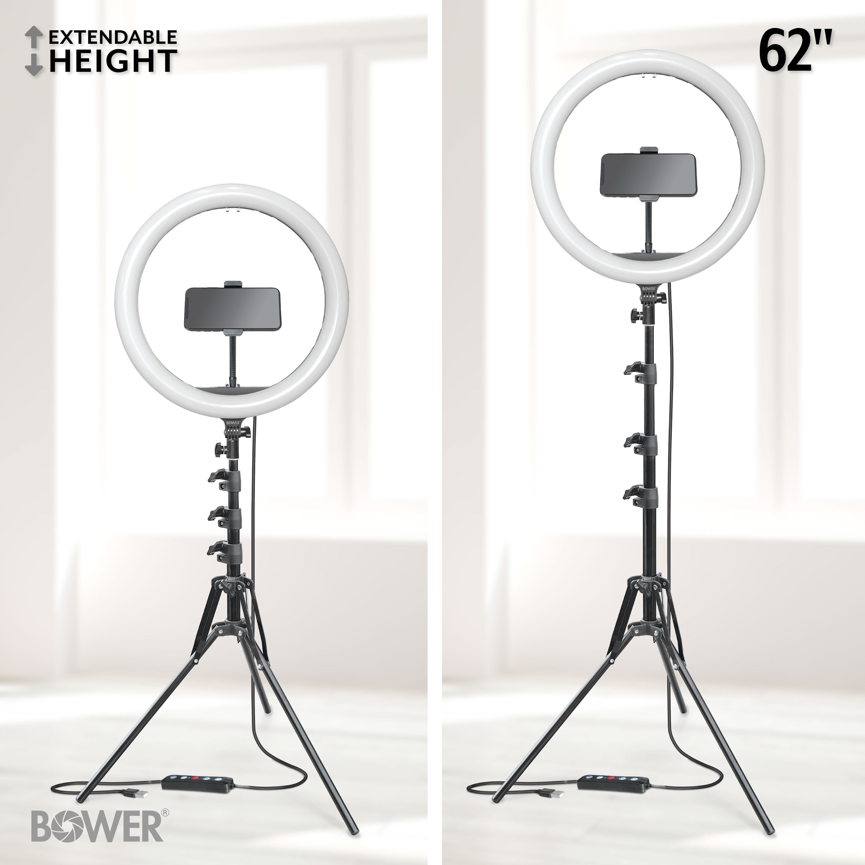 Bower Brand 16-inch White and RGB LED Ring Light Kit with Tripod