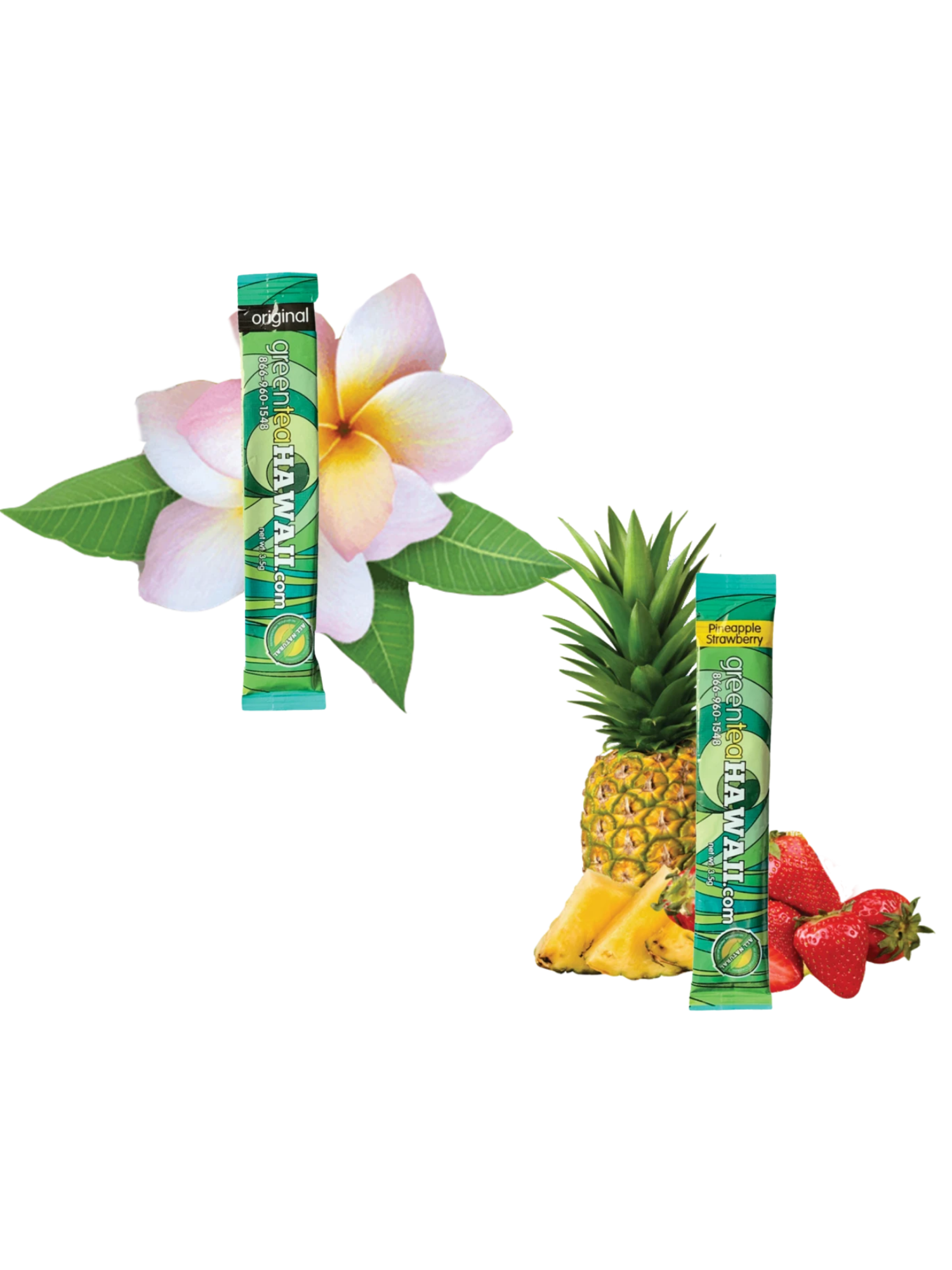 Green Tea Hawaii Variety Pack of 40 Original and Pack of 20 Pineapple