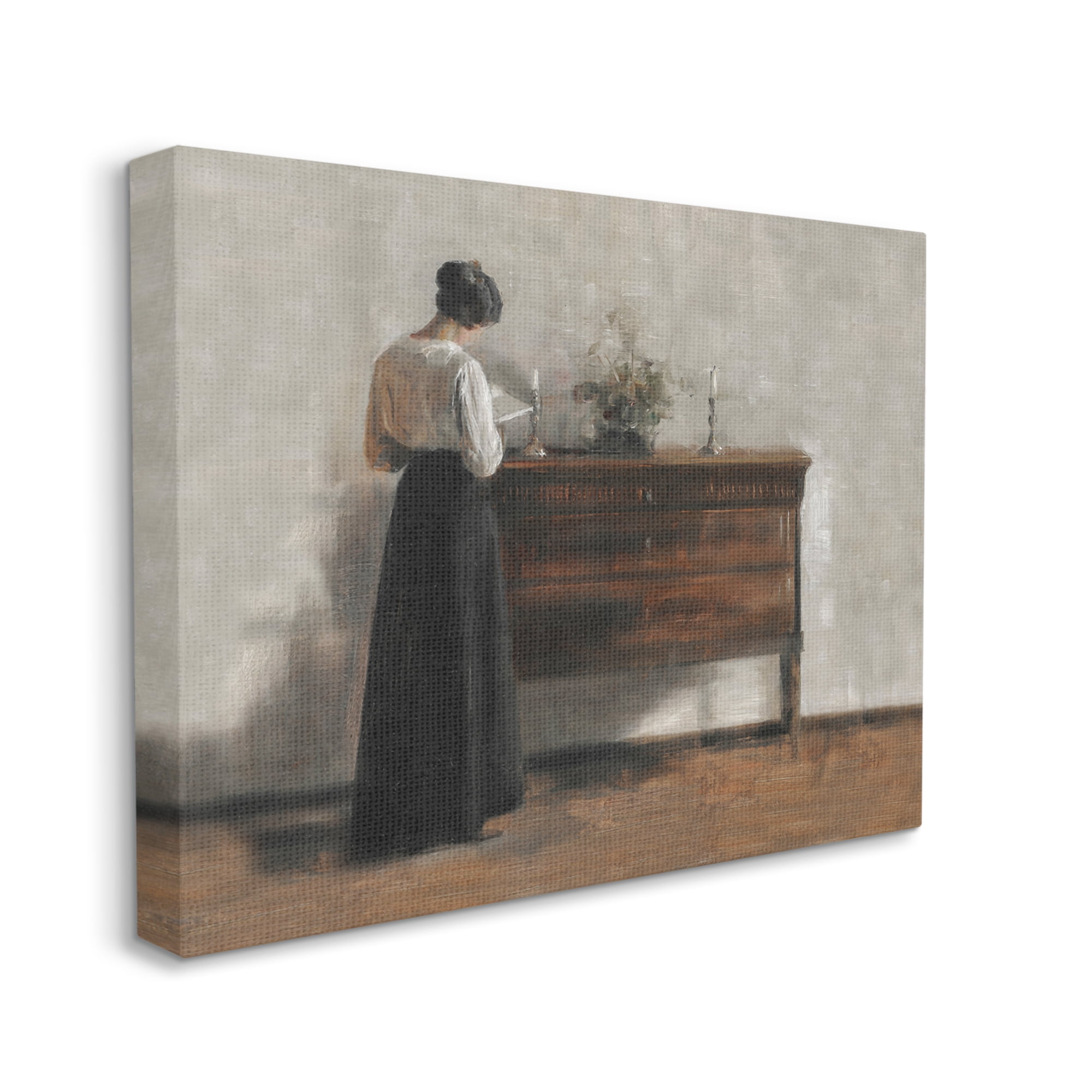 Stupell Industries Classic Woman Reading Literature & Film Painting Gallery Wrapped Canvas Print Wall Art, 30 x 24