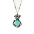 thumbnail image 2 of 1928 Jewelry Women'S Pewter Round Gemstone Howlite Dyed Turquoise Teddy Bear 16 Inch Pendant Necklace, Blue, One Size, 2 of 4