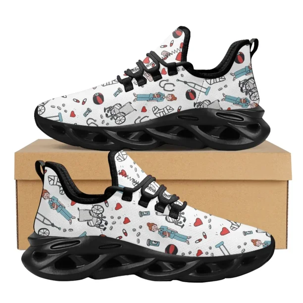 Zapatillas con cordones , zapatos quirúrgicos de enfermera, zapatos planos informales, zapatos de hospital para trabajar al aire libre, zapatos antideslizantes para caminar, tenis