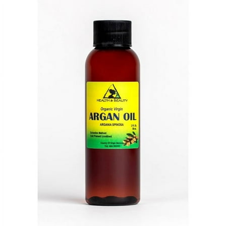 Argan Oil Unrefined Organic Extra Virgin Moroccan Cold Pressed Hair Oil Raw Pure by H&B OILS CENTER 2 oz