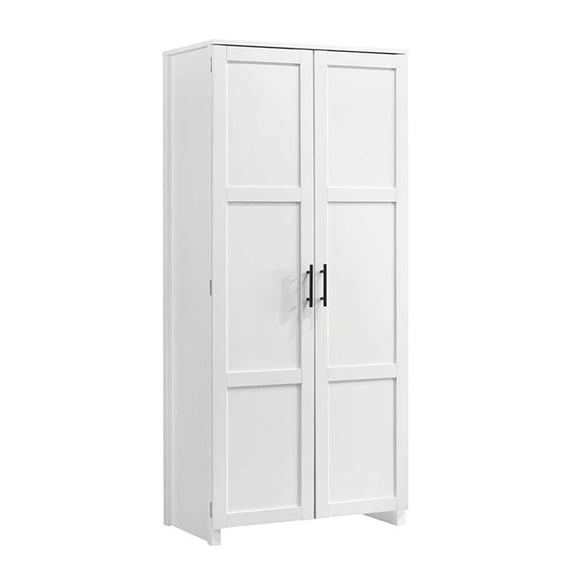 Maklaine Contemporary Engineered Wood Pantry in White Finish
