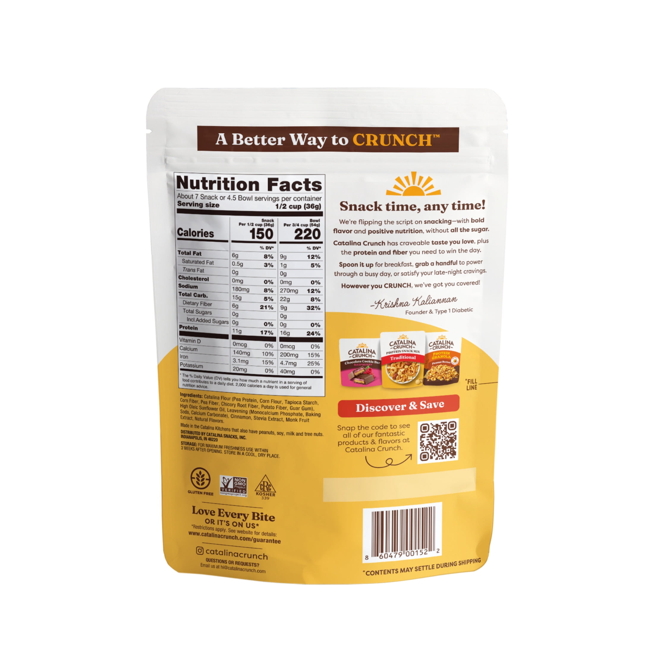 (4 pack) Catalina Crunch Protein Cereal, Cinnamon Toast 9 oz