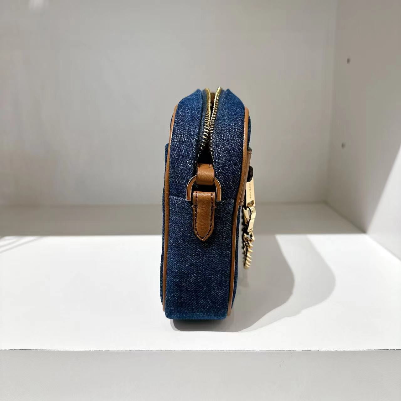 Michael Kors Karlie Small Leather Crossbody Bag in Pale Blue 32F1GCDC5L-487  194900938423 - Handbags - Jomashop