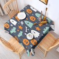 thumbnail image 2 of Evil Pumpkin Ghost Square Table Cover Wrinkle Resistant Washable Happy Halloween Table Covers Table Cloths for Party Picnic Dinner Decor (52x52 Inch), 2 of 6