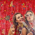 thumbnail image 7 of 3 Pack Red Metallic Tinsel Foil Fringe Curtains Backdrop, 3.3 ft x 6.6 ft Foil Fringe Curtains Decorations，for Photo Background Party Decorations,Graduation Decorations, 7 of 7