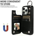 thumbnail image 2 of Dteck Case for iPhone 15 Pro Max,Magnetic Clasp Luxury PU Leather Card Slots Stand Durable Shockproof Case Back Wallet Flip Cover with Ring Buckle Cover,Black, 2 of 10