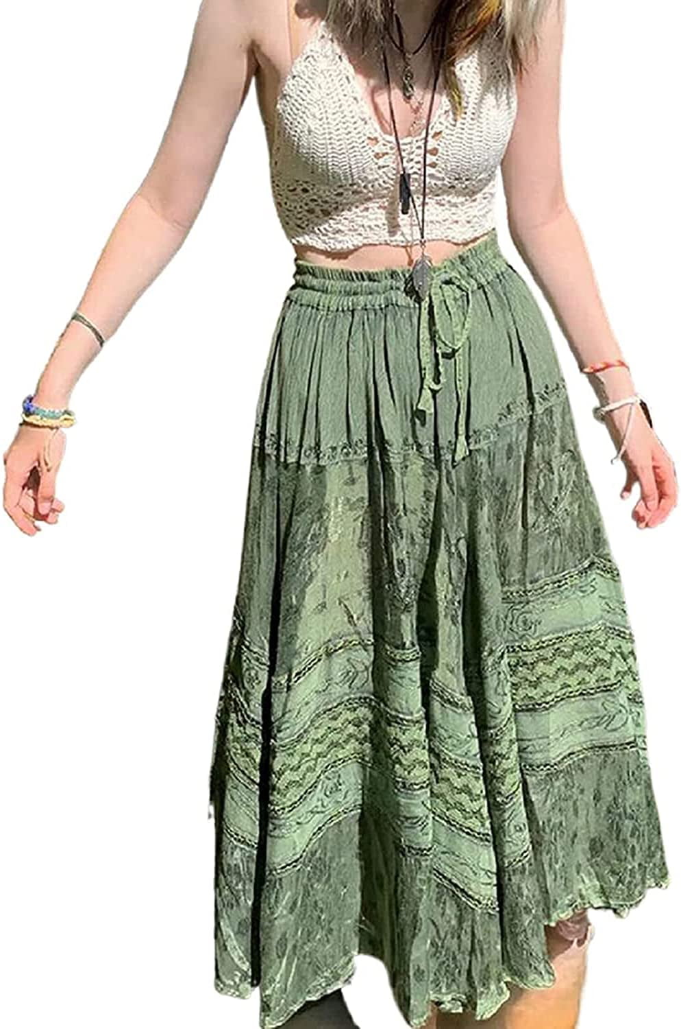 Matematisk tvetydig Imagination DanceeMangoos Grunge Fairycore Clothes Alt Aesthetic Peasant Skirt 90s  E-Girl Harajuku Cottagecore Boho Hippie Indie Dress - Walmart.com