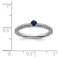 thumbnail image 5 of 925 Sterling Silver Stackable Expressions Created Sapphire Single Stone Ring Size: 7; for Adults and Teens; for Women and Men, 5 of 5