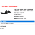 thumbnail image 2 of Front Right Fender Liner - Compatible with 2013 - 2015 Subaru XV Crosstrek 2014, 2 of 2