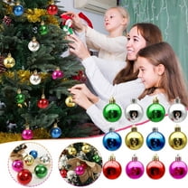 Fmbmuo Christmas Ornaments Plastic 12 piece Durable Modern Fluorescent Multicolor 3cm for Christmas Tree