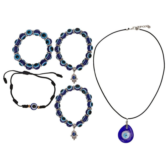 Pulseras de ojos azules, buena suerte, uso cómodo, collar de resina de cristal con ojos azules, decoración de ojos azules para cumpleaños y Navidad