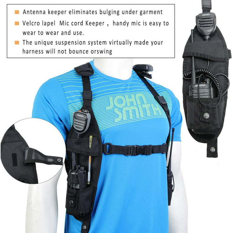 Shoulder Radio Holster Chest Pack Walkie Talkie Chest Harness - Two Way  Radio