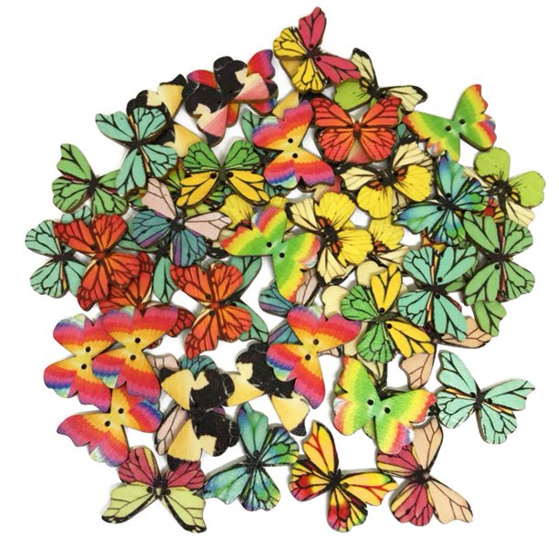 Botones de Costura JShteea 50 Uds Mariposa Ropa Punto 28x20x2 5mm