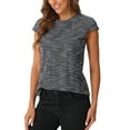 thumbnail image 4 of INSPIRAR CHIC Blusas de Mujer de Tweed con Patrón Moteado, Manga Corta, Casual, Verano, Talla XL, Negra, 4 of 6