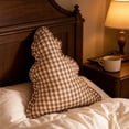 thumbnail image 4 of Clearance! Christmas Tree Shaped Throw Pillow Checkered Ruffle Edge Cushion Soft Plush Vintage Decorative Pillow for Sofa Couch Xmas Holiday Farmhouse Home Decor, 4 of 7