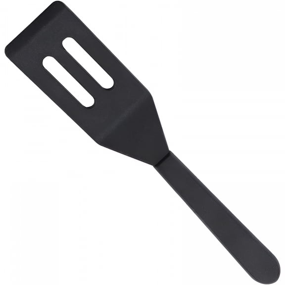 ACDANC Mini Brownie Serving Spatula Flexible Silicone Turner Heat-Resistant Flipper Nonstick Slotted Spatula for Fish,Eggs,Pancakes,Wok (Black)